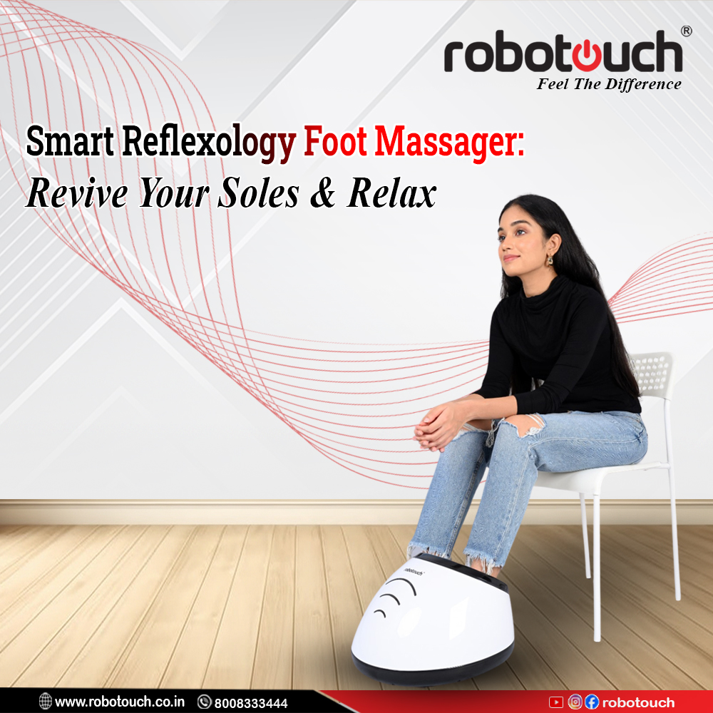 Experience benefits of our Smart Reflexology Foot Massager for relaxation. Incorporating reflexology, to promotes overall well-being.