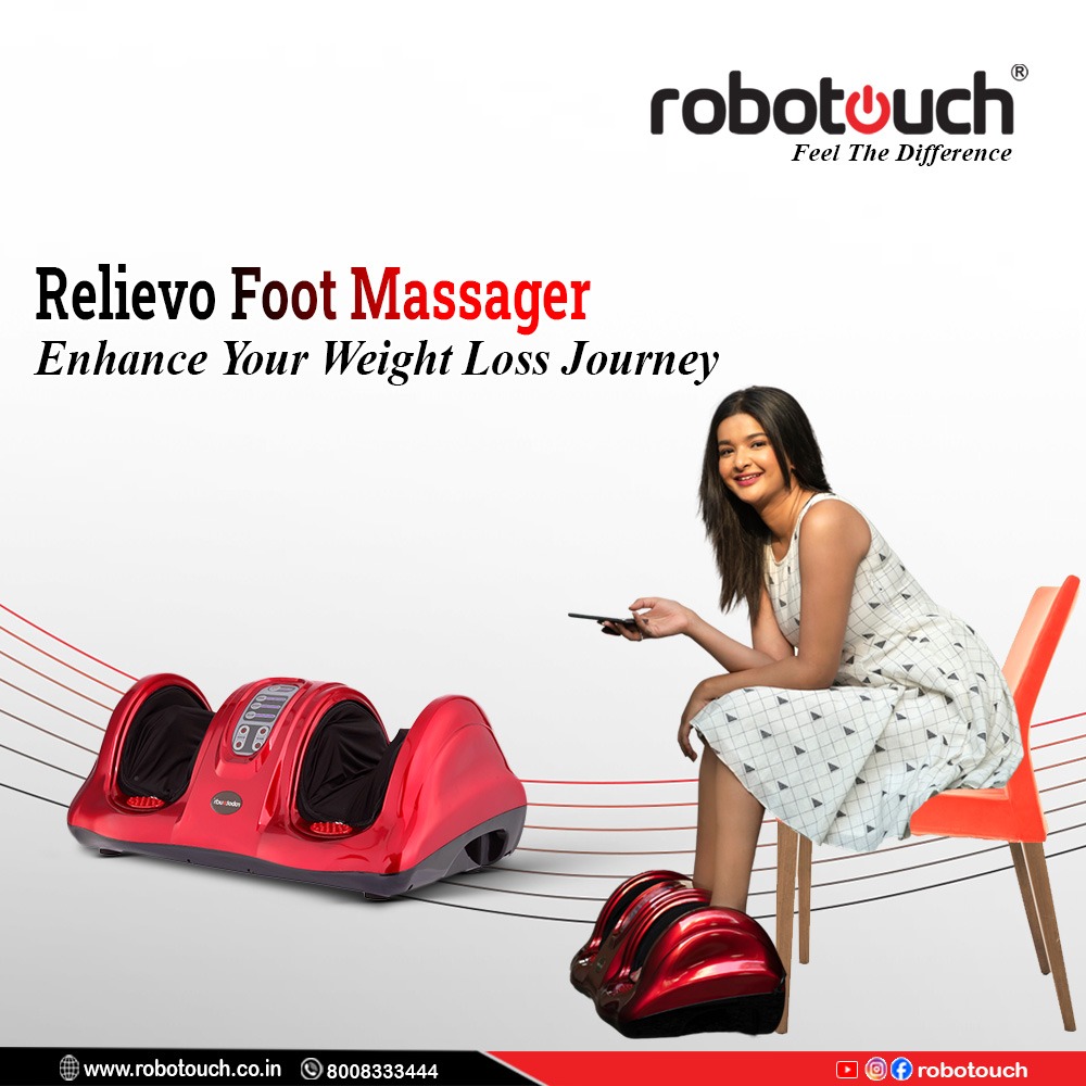 Improve circulation with Relievo Foot & Calf Massager Machine. Relieve pain, aid weight loss, and enhance overall wellness.